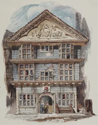 Vista Retrospectiva de la Taberna Rose, Fenchurch Street en 1730